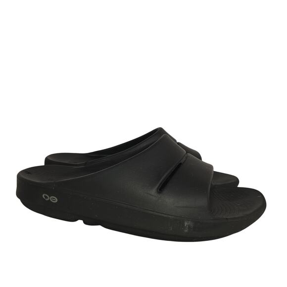 Oofos OOriginal Slide Shoes Mens Size 7 Womens 9 Black Recovery Sandals Comfort - Picture 1 of 9